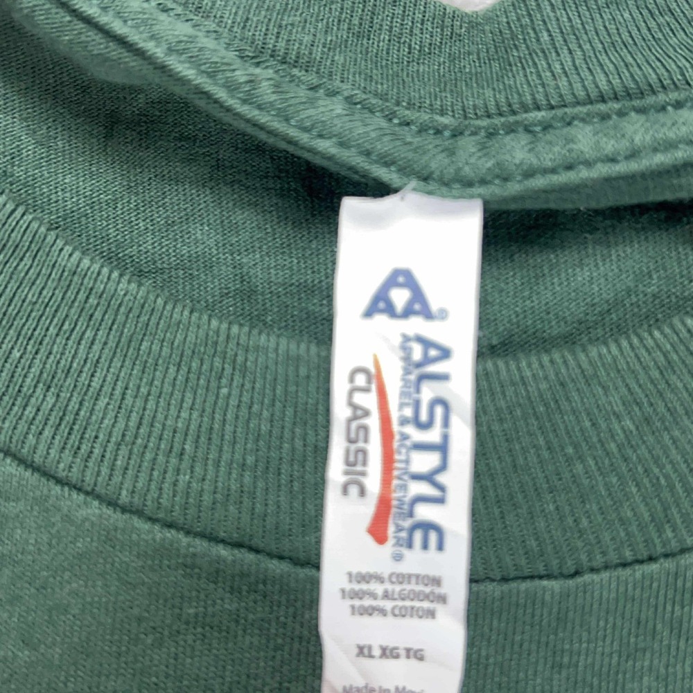 Alstyle Classic Air McLeod Football Graphic T-Shirt Green XL - Picture 4 of 6